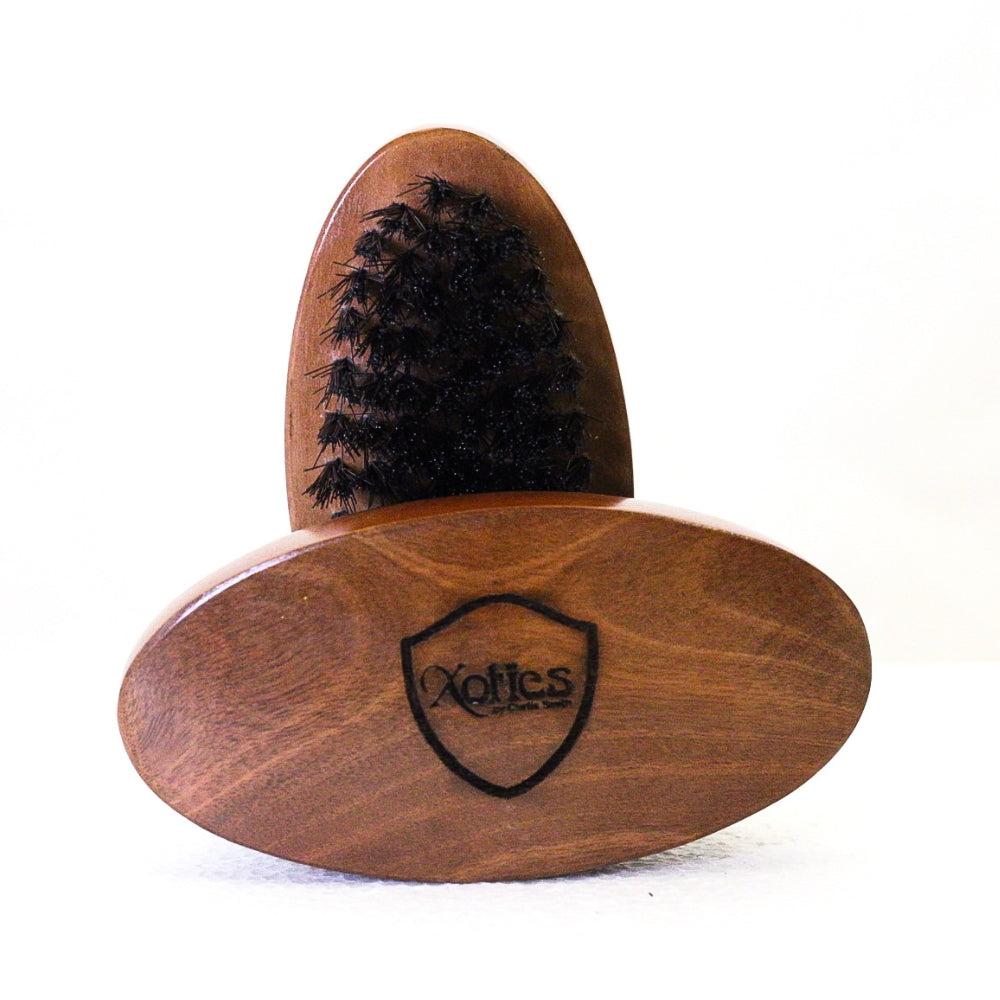 Hair & Beard Brush – Premium Wooden Beard & Hair Brush with Boar Bristles for Detangling & Grooming